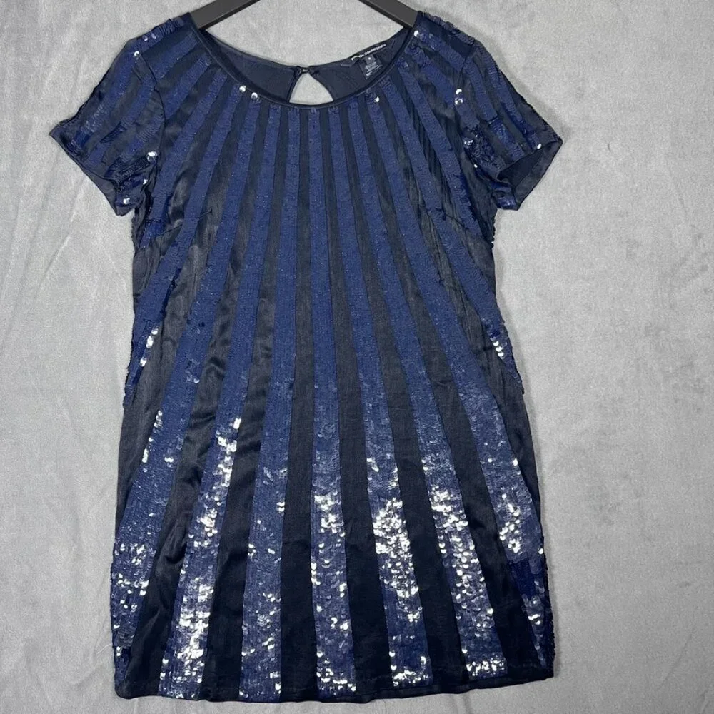 french connection blue sequin dress Trinny Velvet Sequin Collared Mini Dress